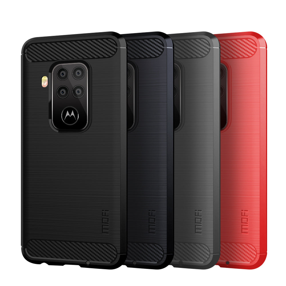 MOFI Carbon Fiber Texture Brushed TPU Phone Casing for Motorola One Zoom