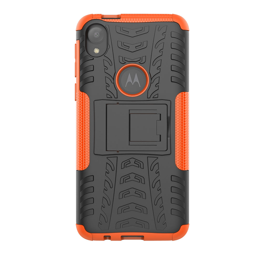 Stylish PC + TPU Cell Shell with Kickstand for Motorola Moto E6