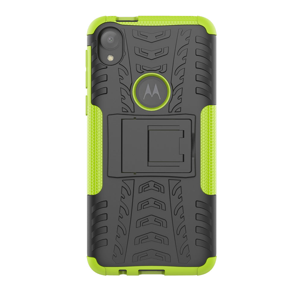 Stylish PC + TPU Cell Shell with Kickstand for Motorola Moto E6