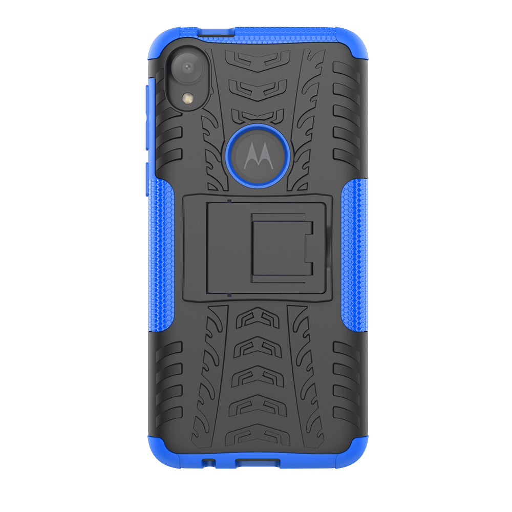 Stylish PC + TPU Cell Shell with Kickstand for Motorola Moto E6