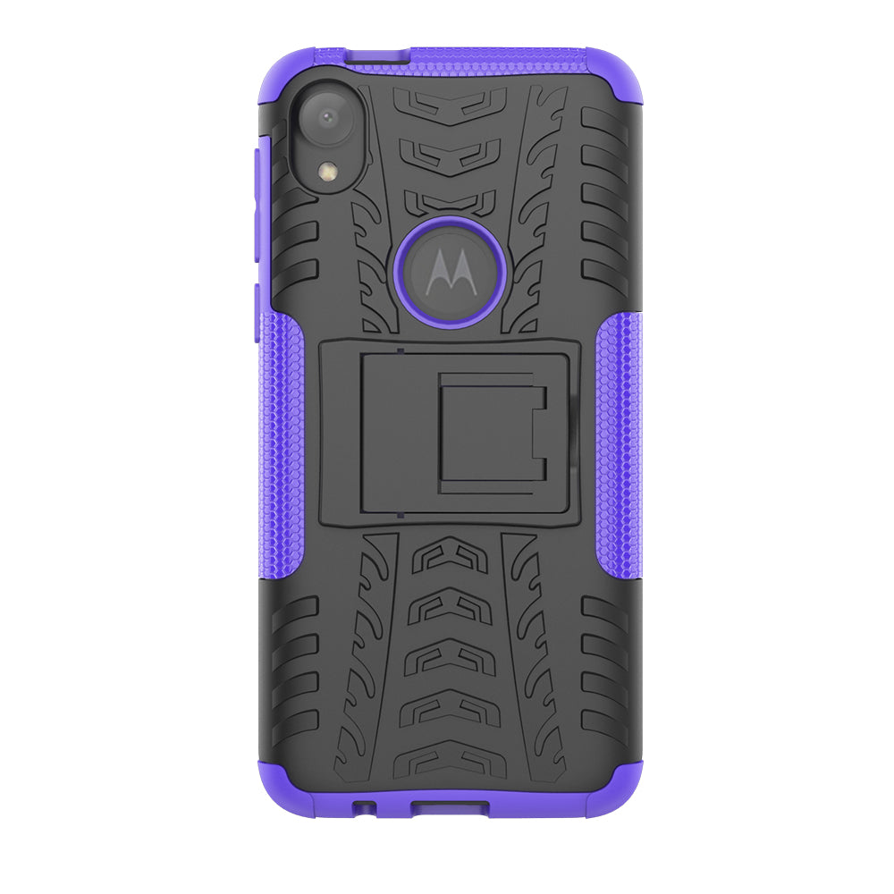 Stylish PC + TPU Cell Shell with Kickstand for Motorola Moto E6