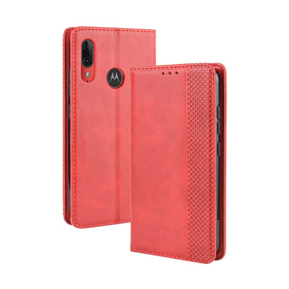 Retro Style Flip Leather Wallet Stand Protective Case for Motorola Moto E6 Plus/E6s (2019)/E6s