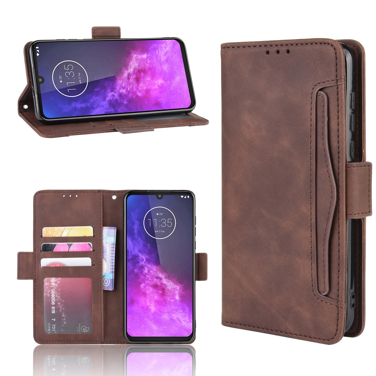 Wallet Leather Stand Case for Motorola One Zoom