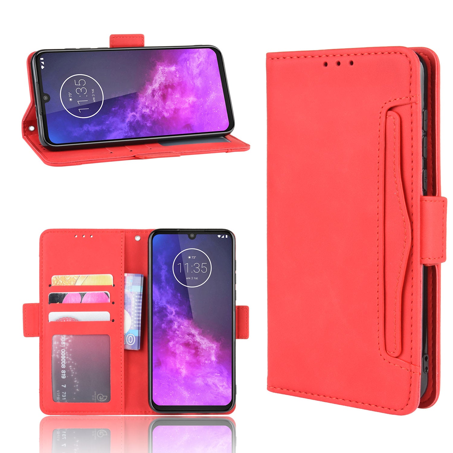 Wallet Leather Stand Case for Motorola One Zoom