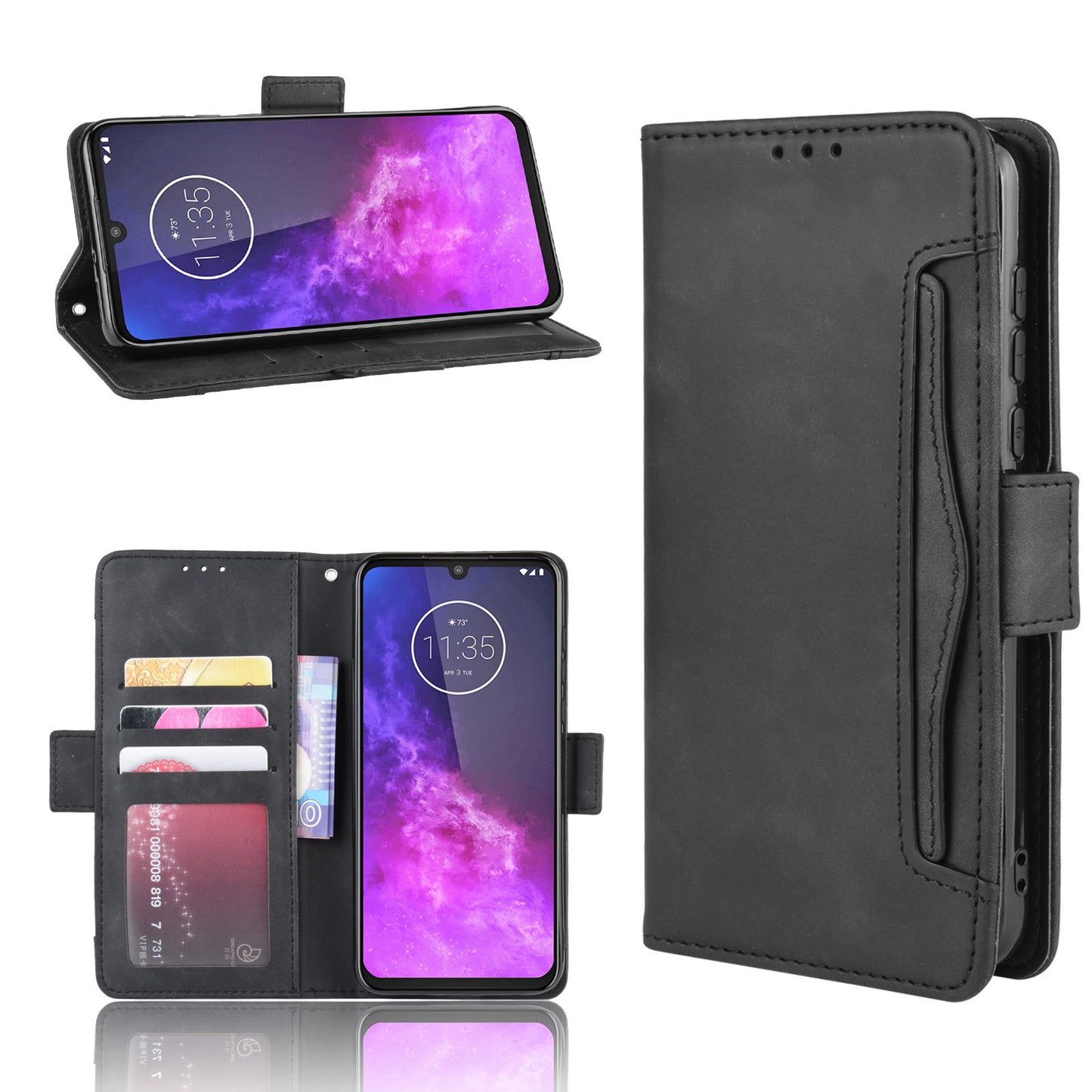 Wallet Leather Stand Case for Motorola One Zoom