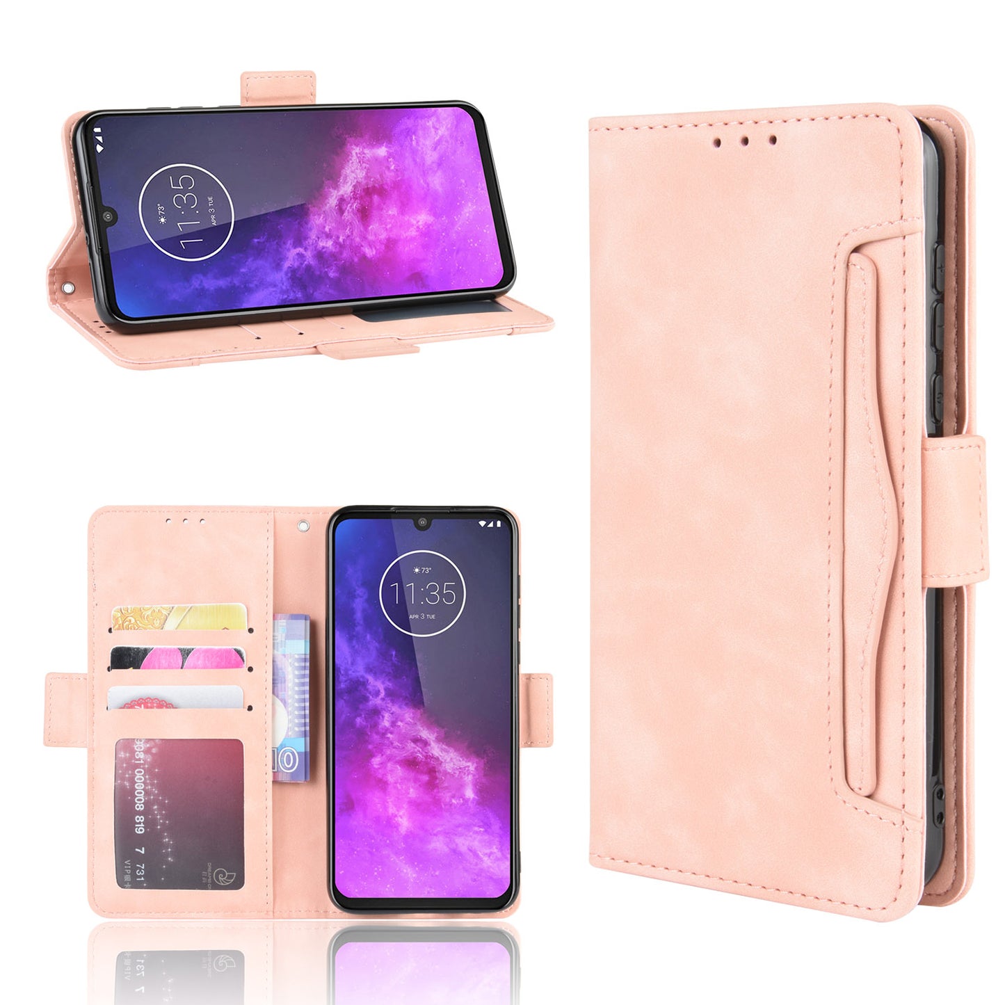 Wallet Leather Stand Case for Motorola One Zoom