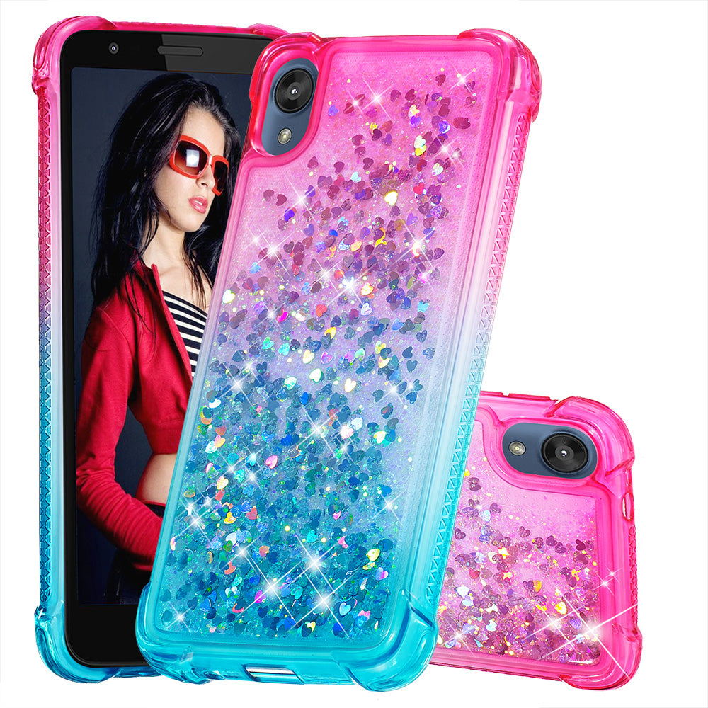 Gradient Glitter Quicksand TPU Phone Casing for Motorola Moto E6