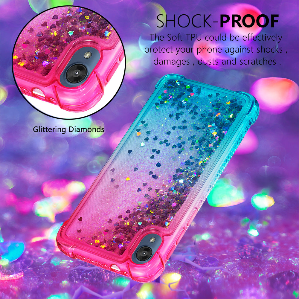 Gradient Glitter Quicksand TPU Phone Casing for Motorola Moto E6