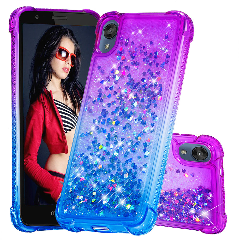 Gradient Glitter Quicksand TPU Phone Casing for Motorola Moto E6