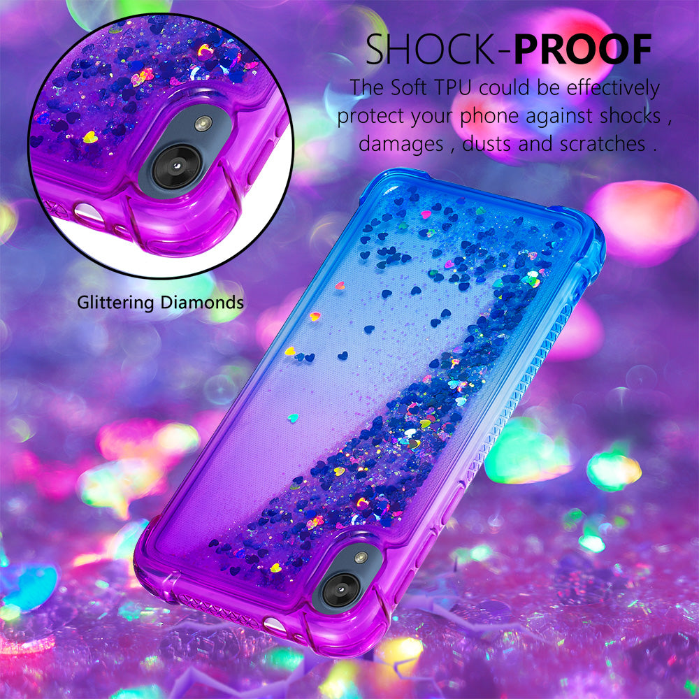 Gradient Glitter Quicksand TPU Phone Casing for Motorola Moto E6