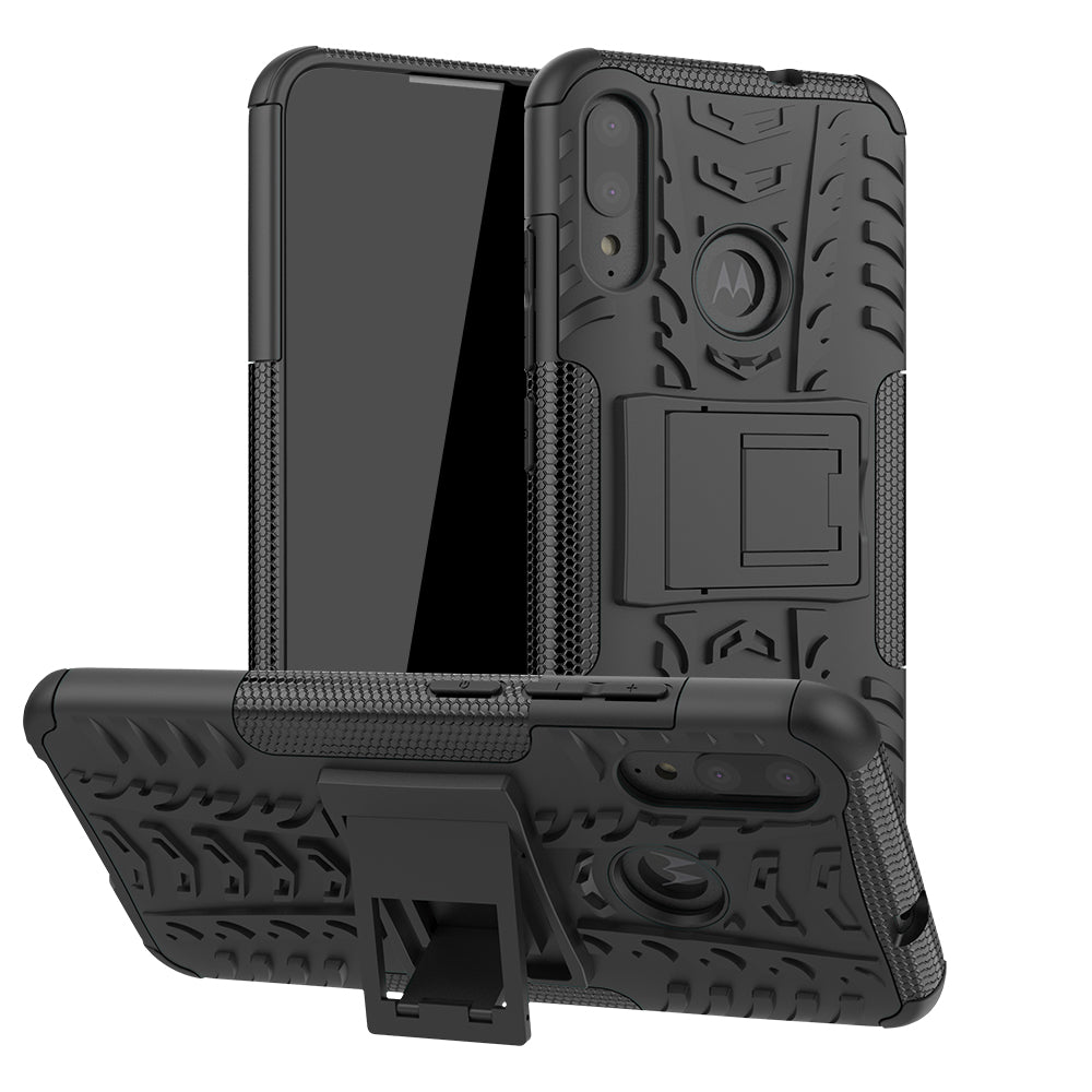 Anti-slip PC + TPU Combo Case with Kickstand for Motorola Moto E6 Plus