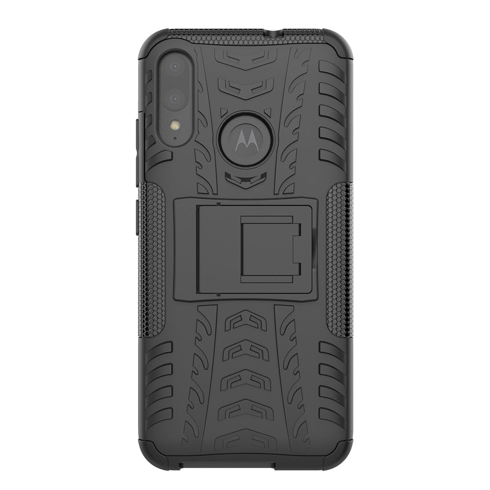 Anti-slip PC + TPU Combo Case with Kickstand for Motorola Moto E6 Plus