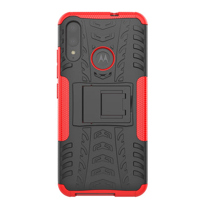 Anti-slip PC + TPU Combo Case with Kickstand for Motorola Moto E6 Plus