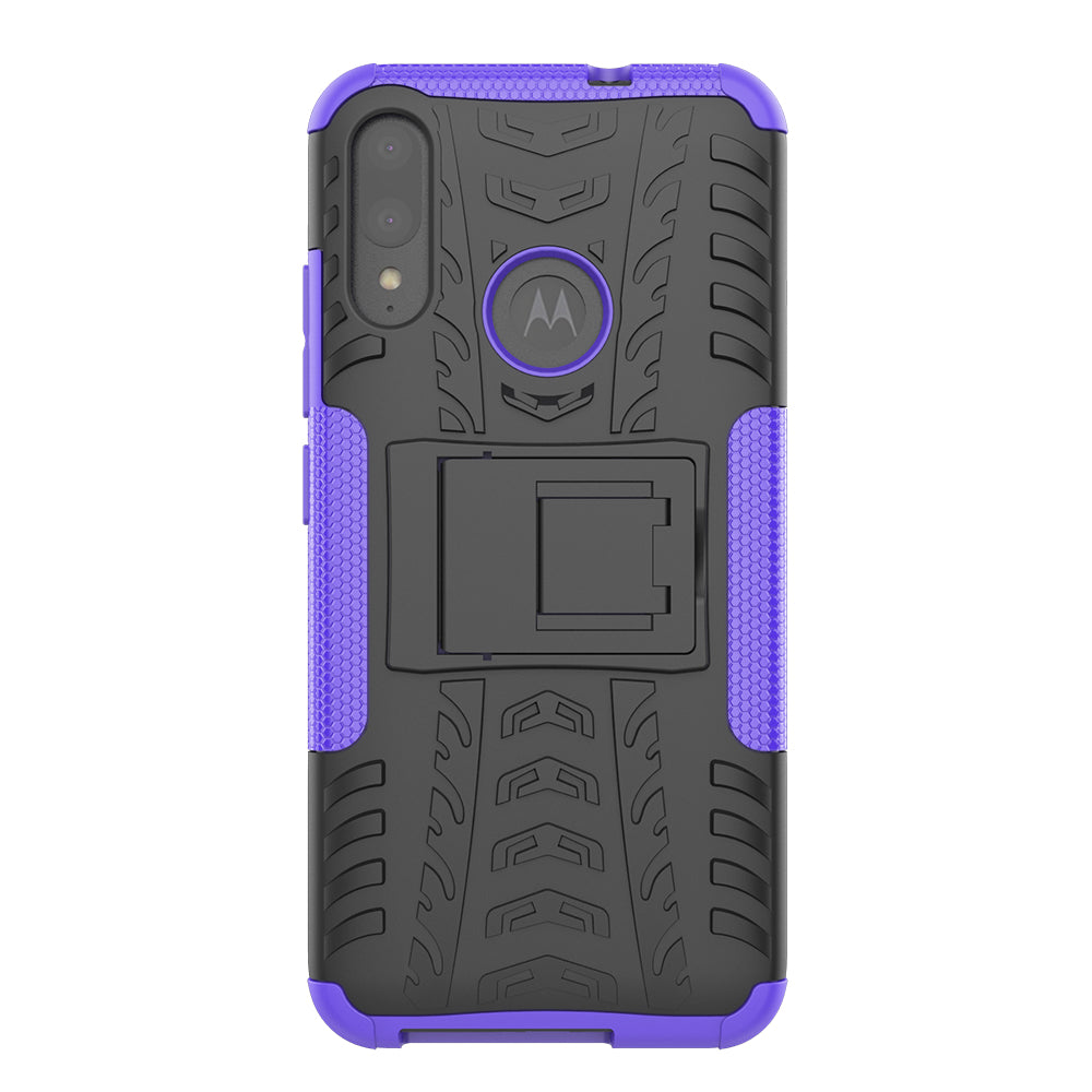 Anti-slip PC + TPU Combo Case with Kickstand for Motorola Moto E6 Plus