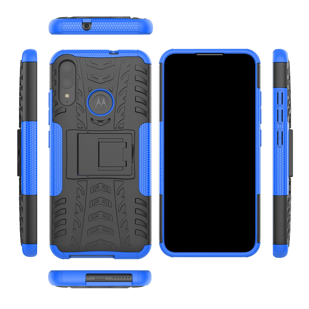 Anti-slip PC + TPU Combo Case with Kickstand for Motorola Moto E6 Plus