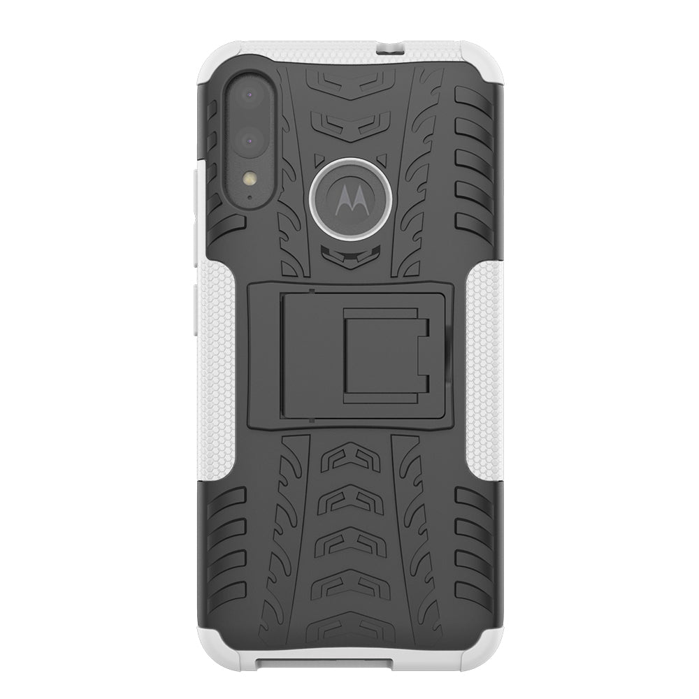 Anti-slip PC + TPU Combo Case with Kickstand for Motorola Moto E6 Plus