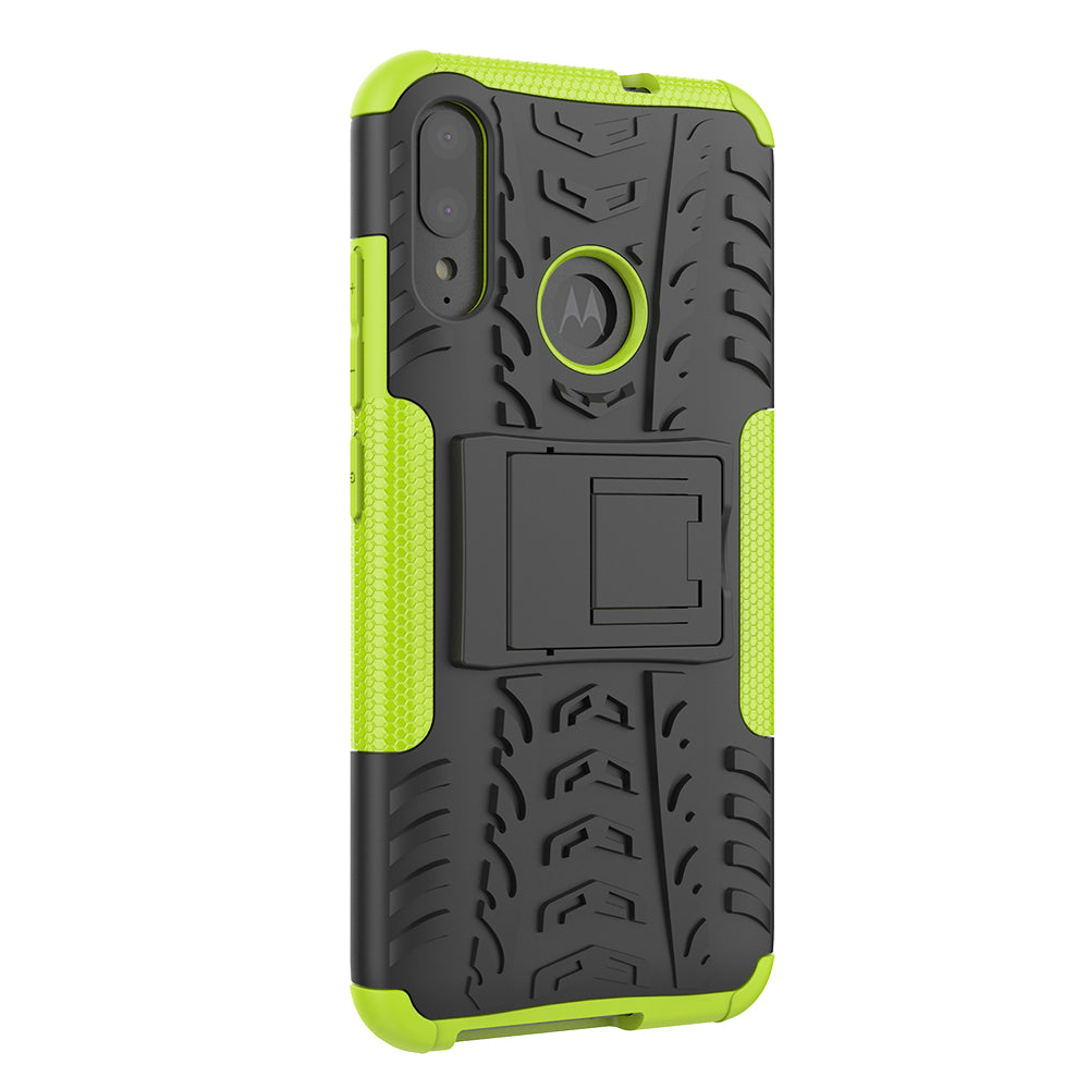 Anti-slip PC + TPU Combo Case with Kickstand for Motorola Moto E6 Plus