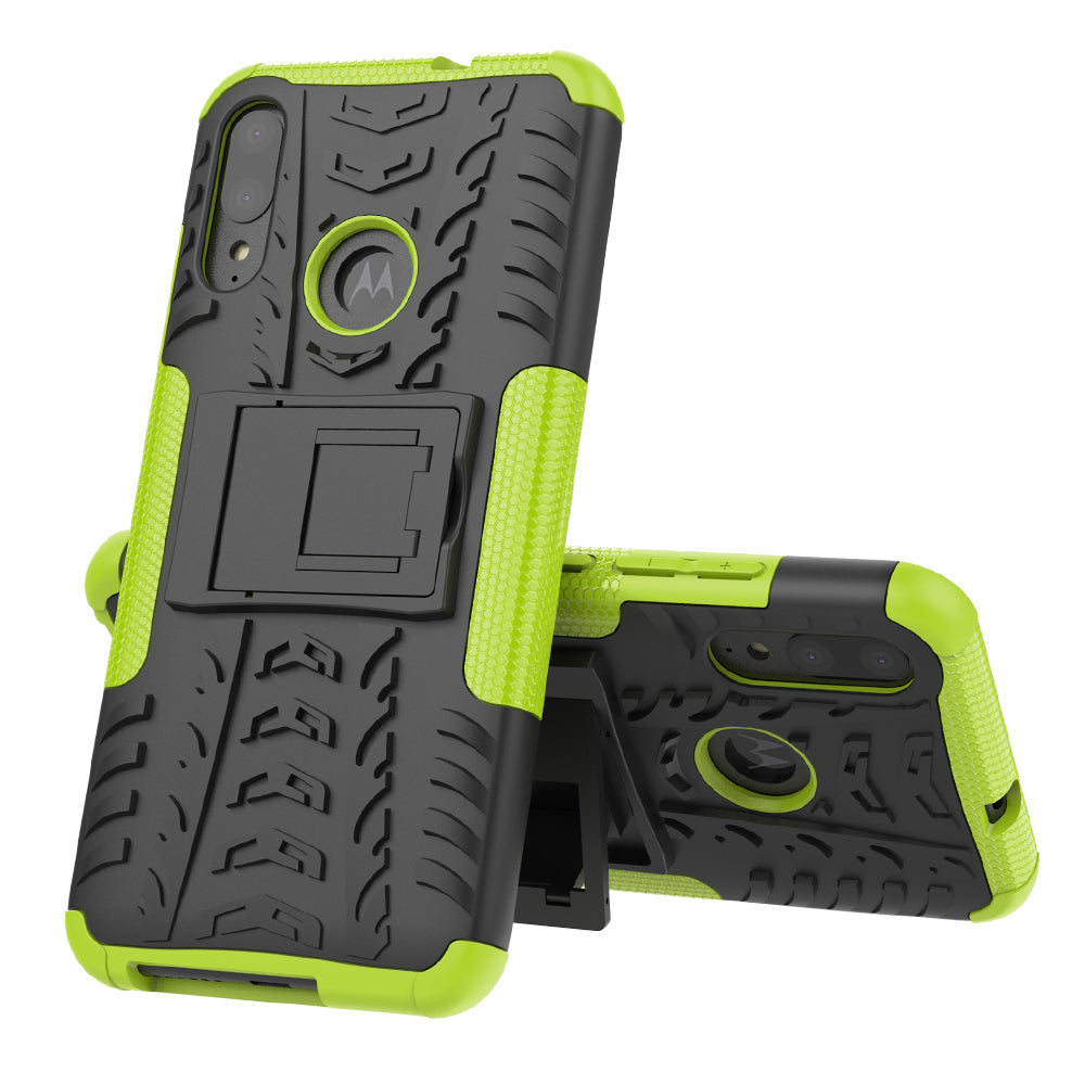 Anti-slip PC + TPU Combo Case with Kickstand for Motorola Moto E6 Plus