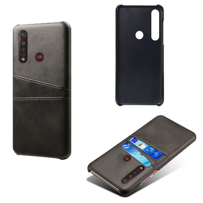 KSQ Double Card Slots PU Leather Coated Hard PC Case for Motorola Moto G8 Plus