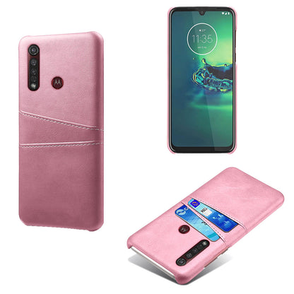 KSQ Double Card Slots PU Leather Coated Hard PC Case for Motorola Moto G8 Plus