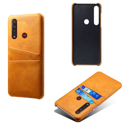 KSQ Double Card Slots PU Leather Coated Hard PC Case for Motorola Moto G8 Plus