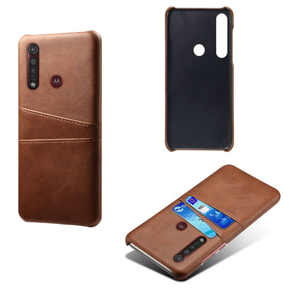 KSQ Double Card Slots PU Leather Coated Hard PC Case for Motorola Moto G8 Plus