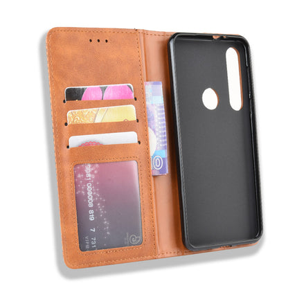 Vintage Style Stand Leather Wallet Stand Case for Motorola Moto G8 Plus