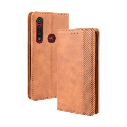 Vintage Style Stand Leather Wallet Stand Case for Motorola Moto G8 Plus