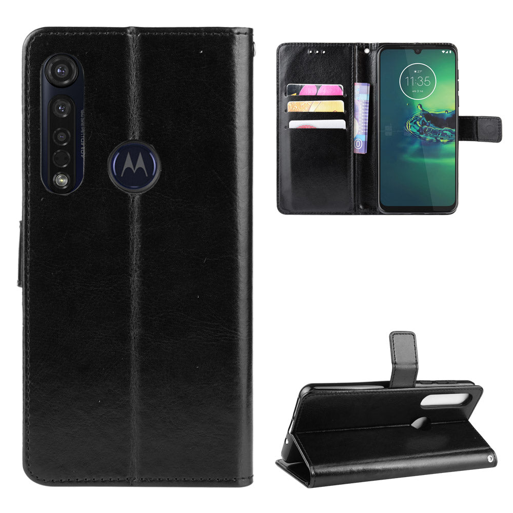 Crazy Horse Magnetic Leather Stand Case for Motorola Moto G8 Plus