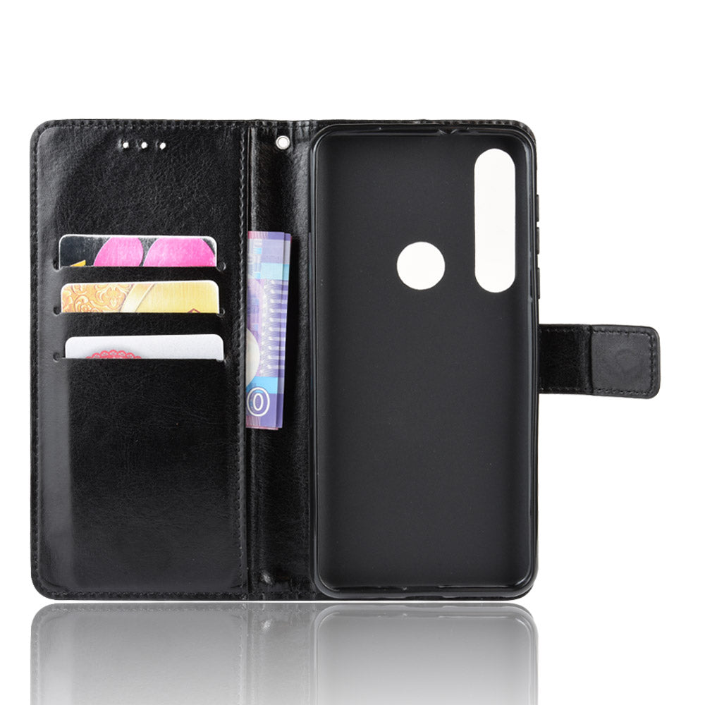 Crazy Horse Magnetic Leather Stand Case for Motorola Moto G8 Plus