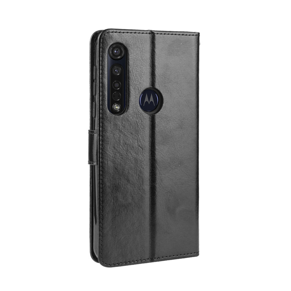 Crazy Horse Magnetic Leather Stand Case for Motorola Moto G8 Plus