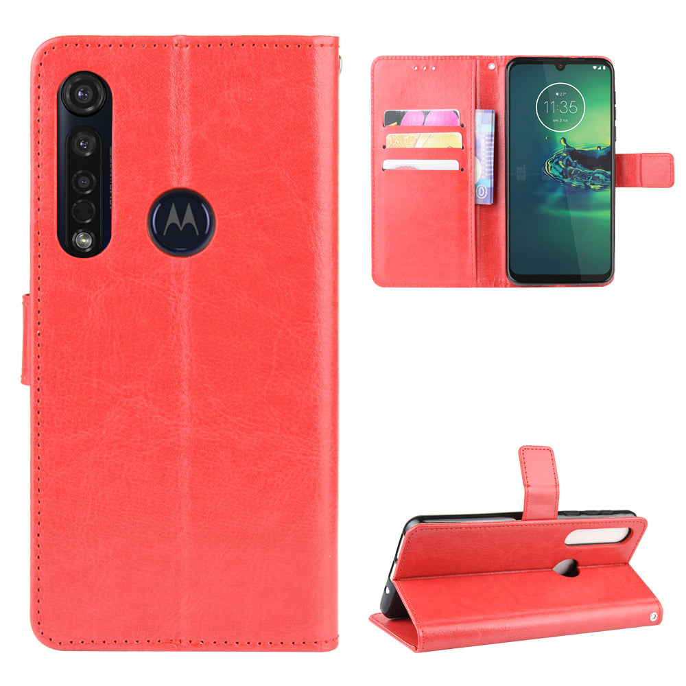 Crazy Horse Magnetic Leather Stand Case for Motorola Moto G8 Plus