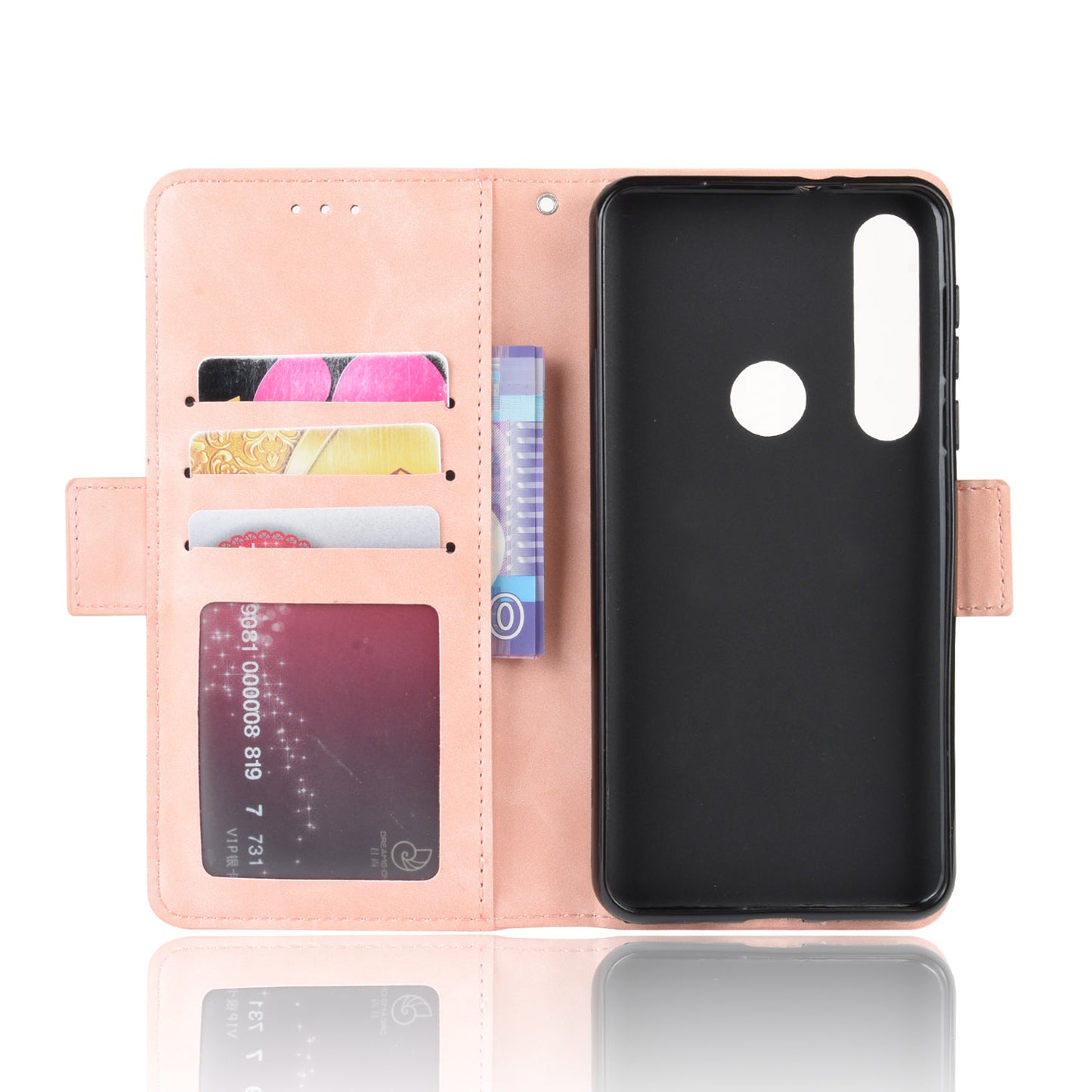 Wallet Stand Leather Protective Phone Case with Multiple Card Slots for Motorola Moto G8 Plus