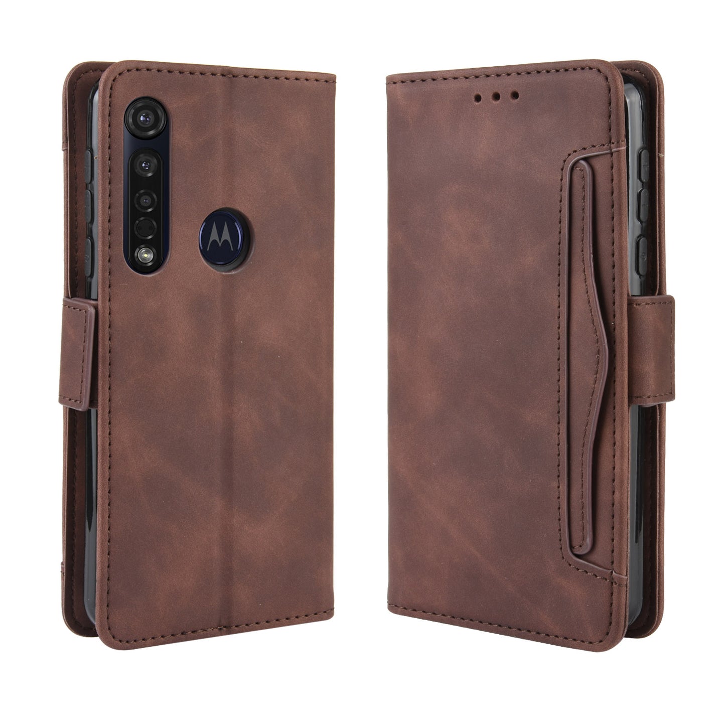 Wallet Stand Leather Protective Phone Case with Multiple Card Slots for Motorola Moto G8 Plus