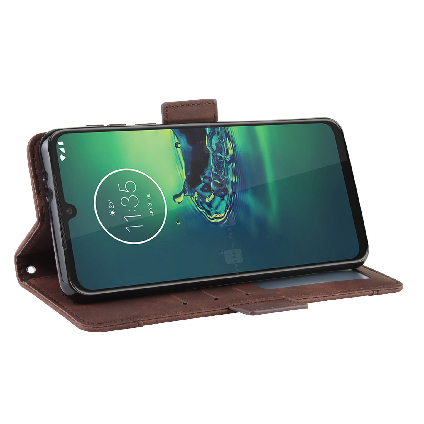 Wallet Stand Leather Protective Phone Case with Multiple Card Slots for Motorola Moto G8 Plus