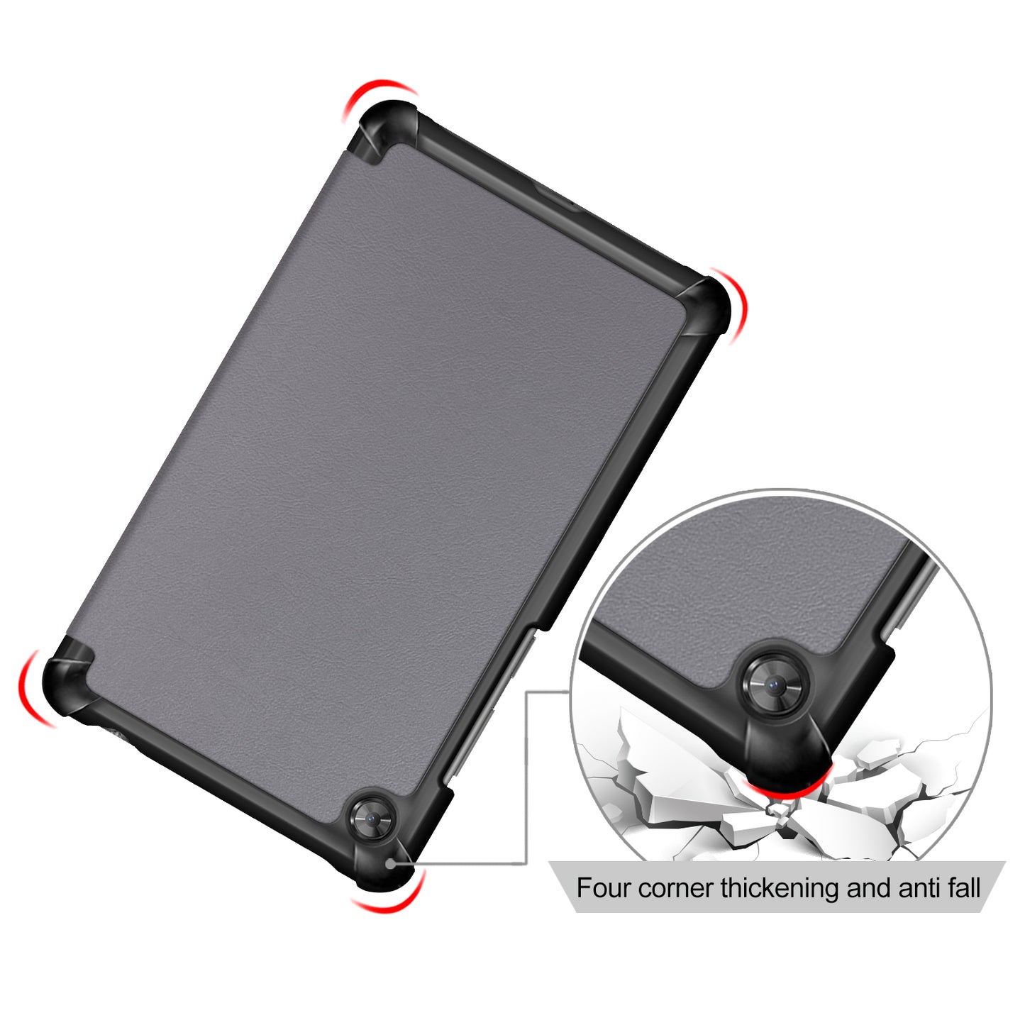 For  Lenovo Tab M7 (2nd Gen) TB-7305F / (3rd Gen) PU Leather Tablet Case Tri-fold Stand Scratch Resistant Flip Cover