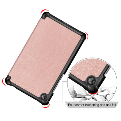 For  Lenovo Tab M7 (2nd Gen) TB-7305F / (3rd Gen) PU Leather Tablet Case Tri-fold Stand Scratch Resistant Flip Cover