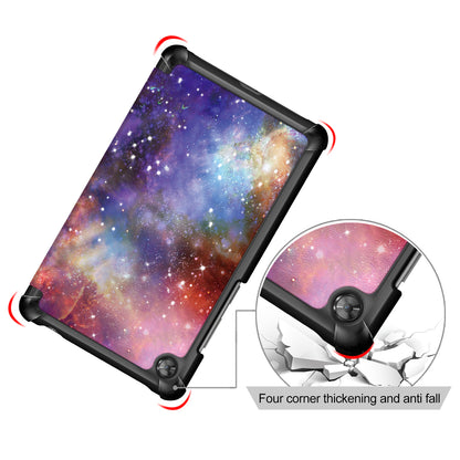 Patterned Tri-fold Stand Leather Smart Protective Tablet Case for  Lenovo Tab M7 (2nd Gen) TB-7305F / (3rd Gen)