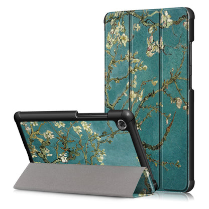 Patterned Tri-fold Stand Leather Smart Protective Tablet Case for  Lenovo Tab M7 (2nd Gen) TB-7305F / (3rd Gen)