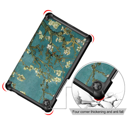 Patterned Tri-fold Stand Leather Smart Protective Tablet Case for  Lenovo Tab M7 (2nd Gen) TB-7305F / (3rd Gen)