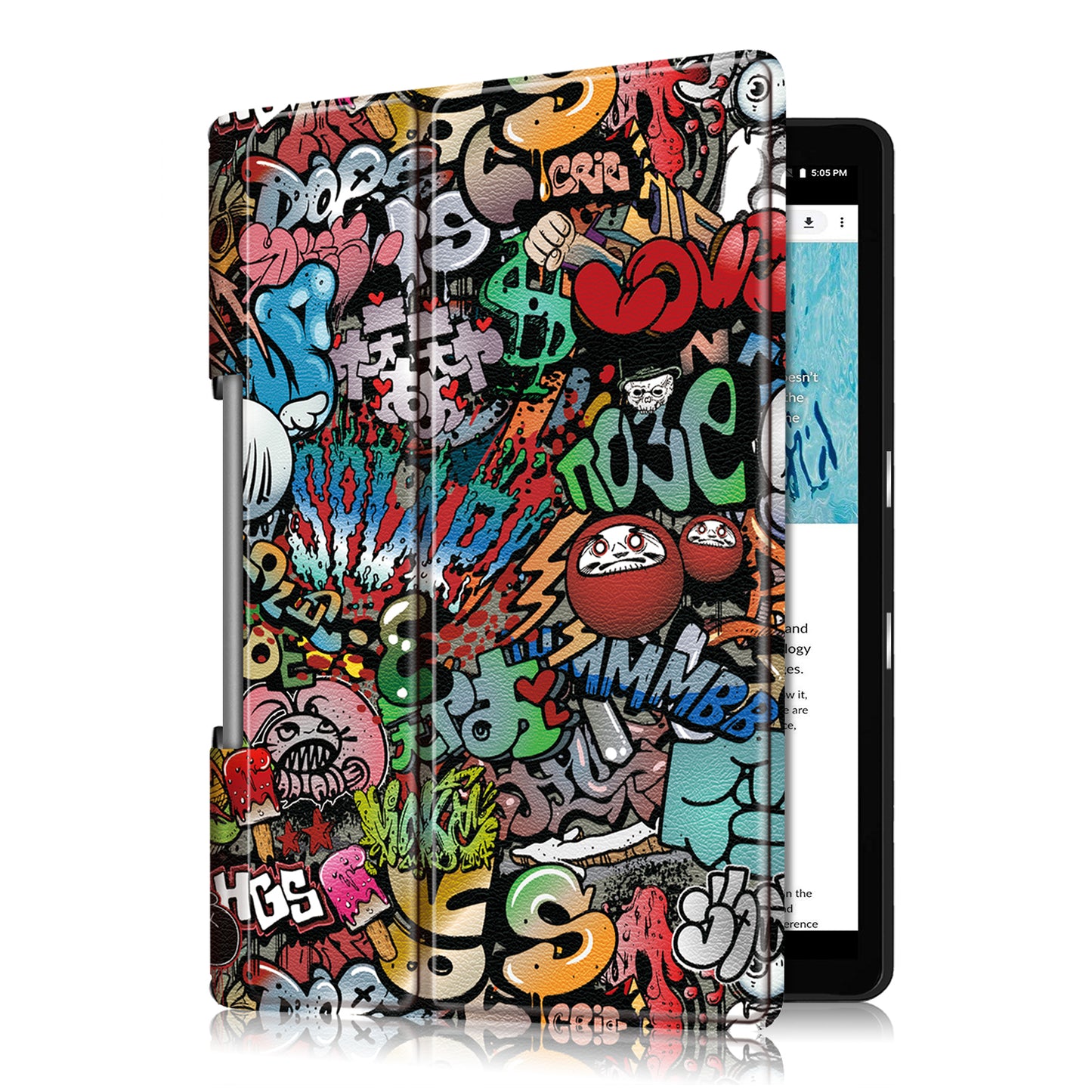 Pattern Printing PU Leather Tri-fold Stand Tablet Shell for Lenovo Yoga Smart Tab YT-X705