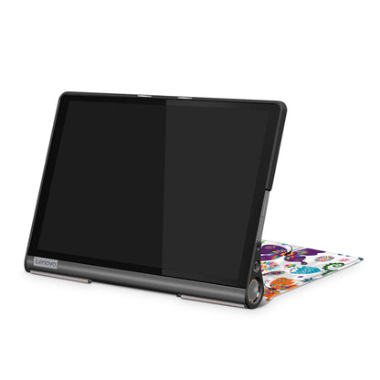 Pattern Printing PU Leather Tri-fold Stand Tablet Shell for Lenovo Yoga Smart Tab YT-X705