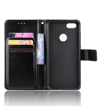 Crazy Horse Surface Leather Wallet Shell Case for Motorola Moto E6 Play