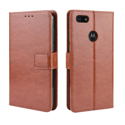 Crazy Horse Surface Leather Wallet Shell Case for Motorola Moto E6 Play