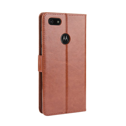 Crazy Horse Surface Leather Wallet Shell Case for Motorola Moto E6 Play