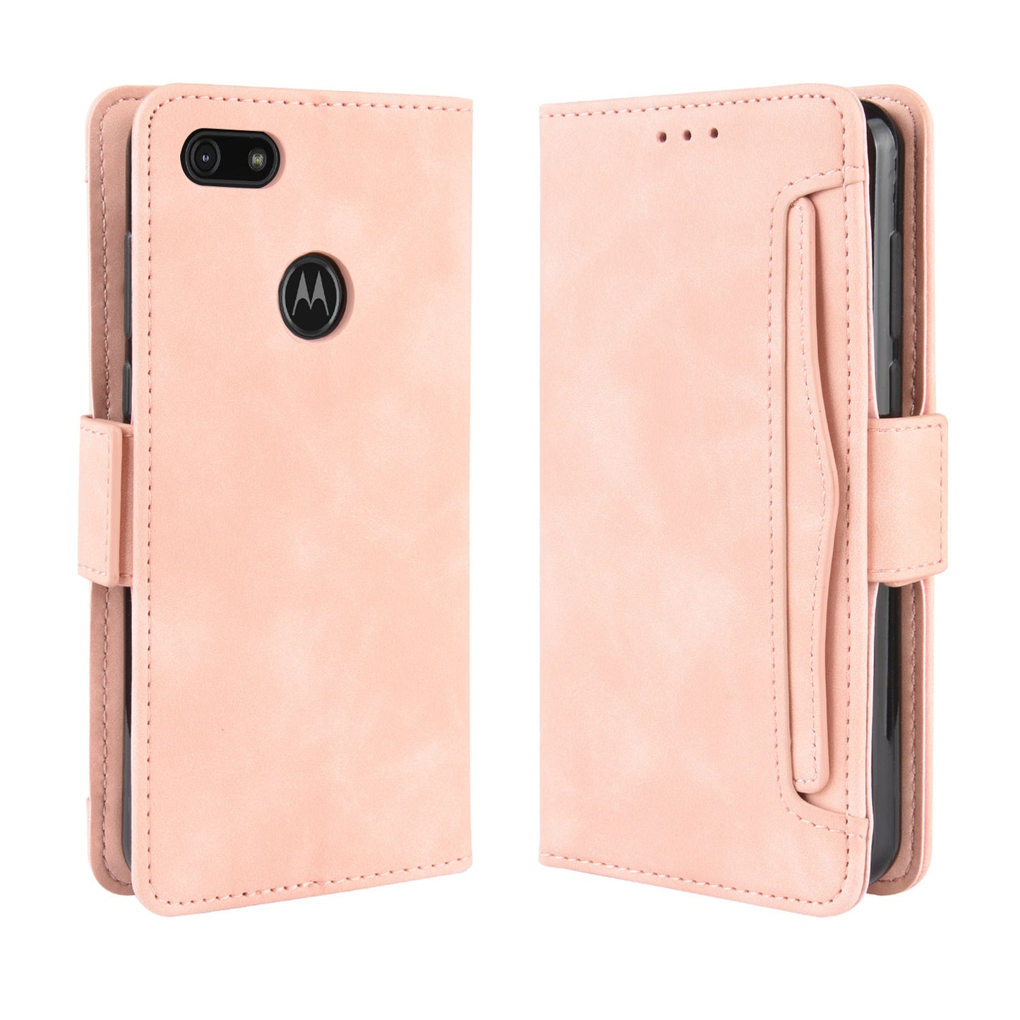 PU Leather Manuy Card Slots Casing for Motorola Moto E6 Play