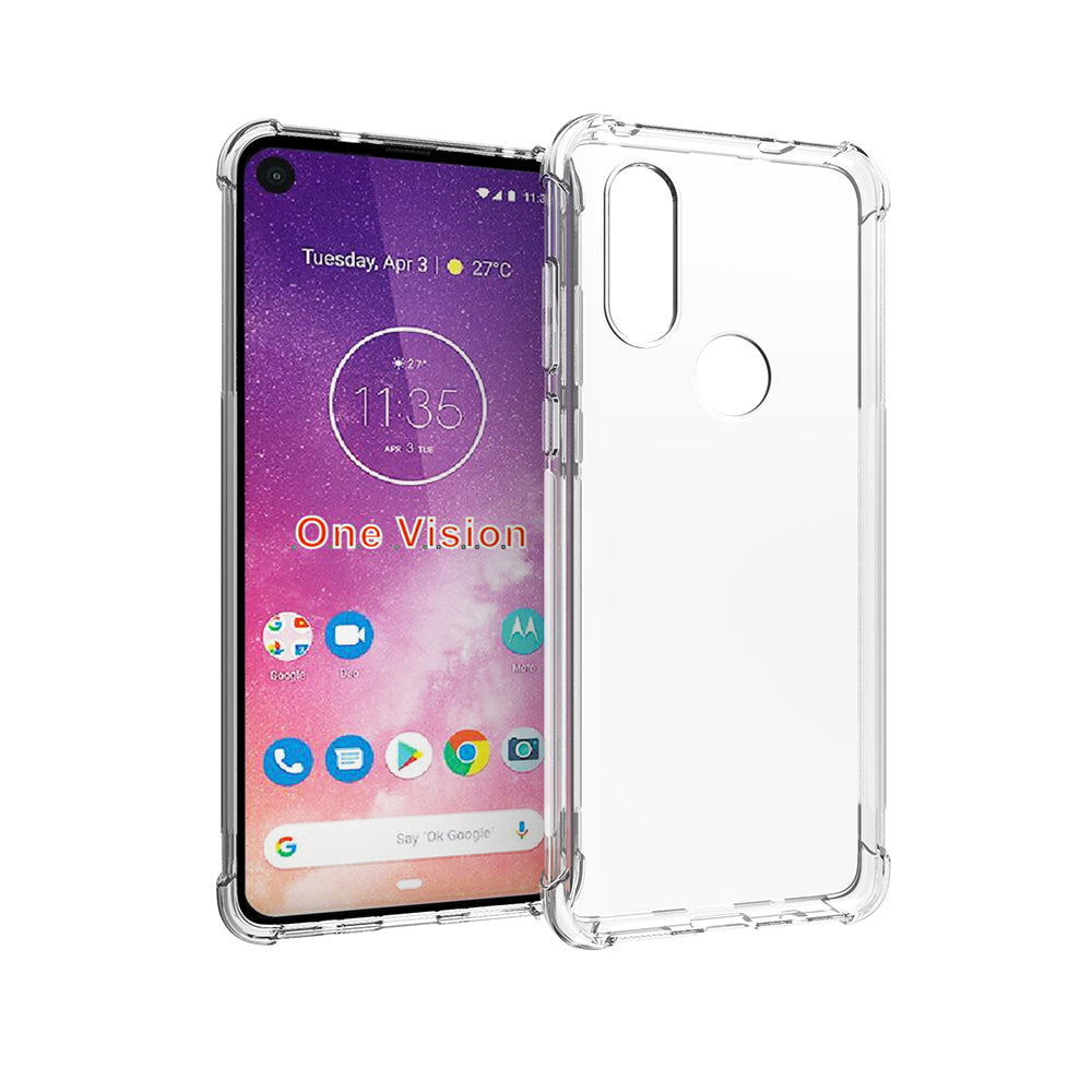 Shockproof Transparent TPU Phone Protective Cover for Motorola One Vision / P50