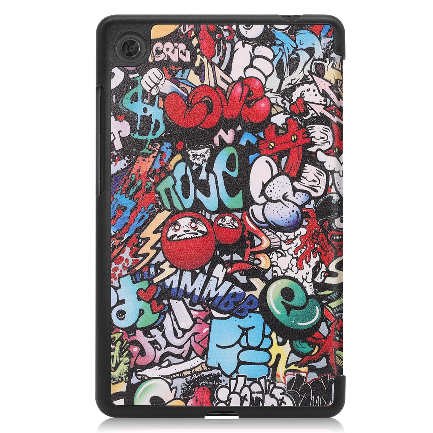 For Lenovo Tab M7 (2nd Gen) TB-7305F / (3rd Gen) Shockproof Case Pattern Printing PU Leather Tablet Cover with Tri-fold Stand