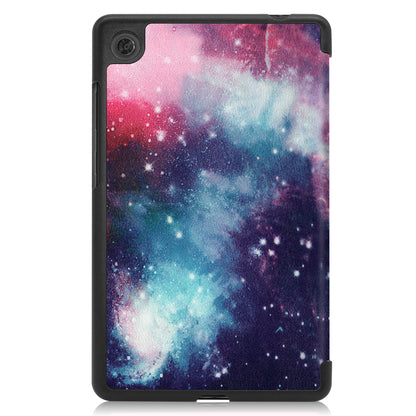 For Lenovo Tab M7 (2nd Gen) TB-7305F / (3rd Gen) Shockproof Case Pattern Printing PU Leather Tablet Cover with Tri-fold Stand