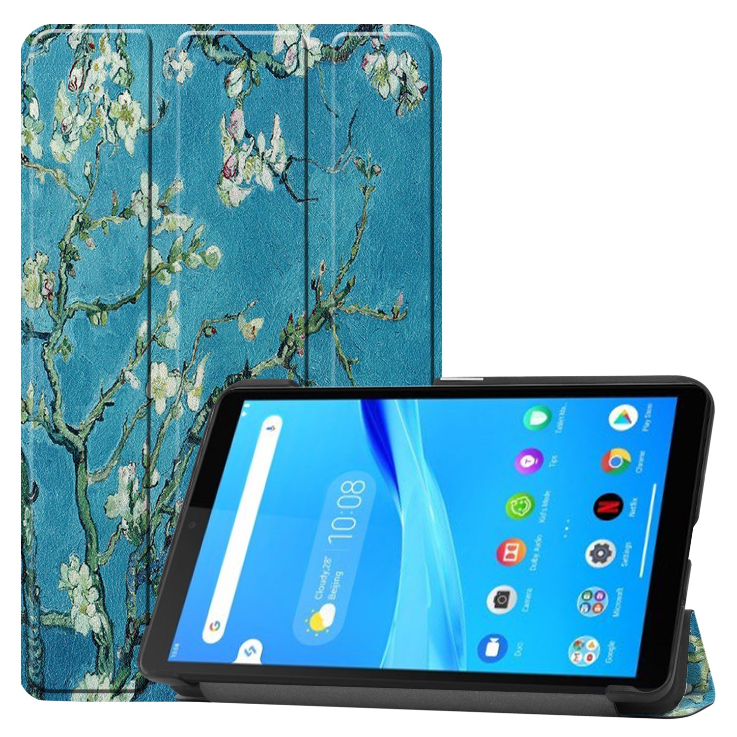 For Lenovo Tab M7 (2nd Gen) TB-7305F / (3rd Gen) Shockproof Case Pattern Printing PU Leather Tablet Cover with Tri-fold Stand